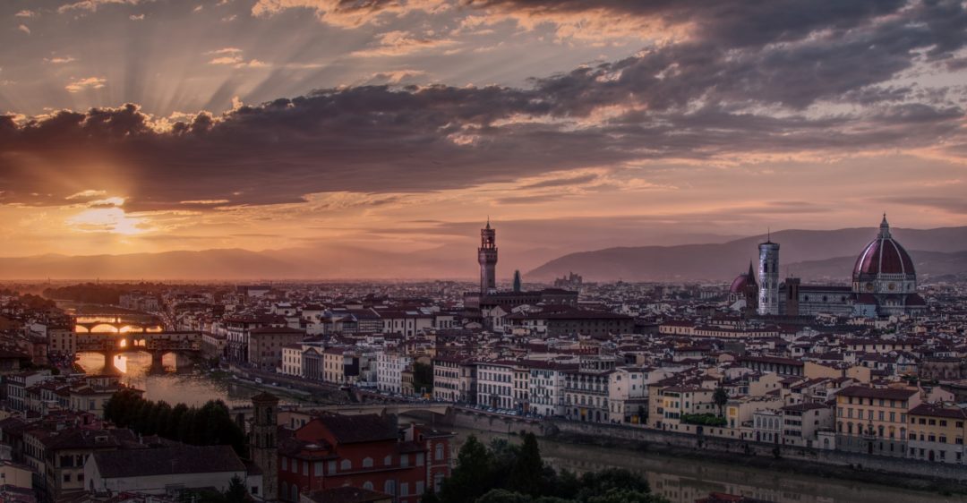 Florencie při západu slunce